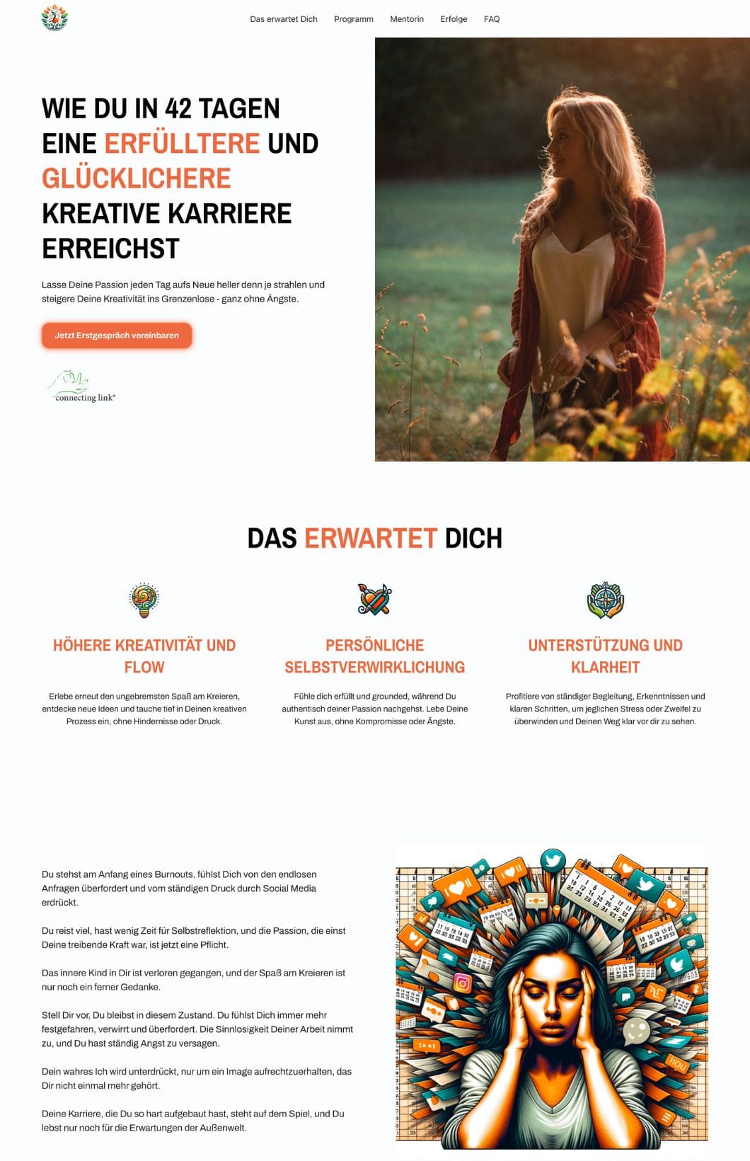 Screenshot der Website von Sarah Fechner