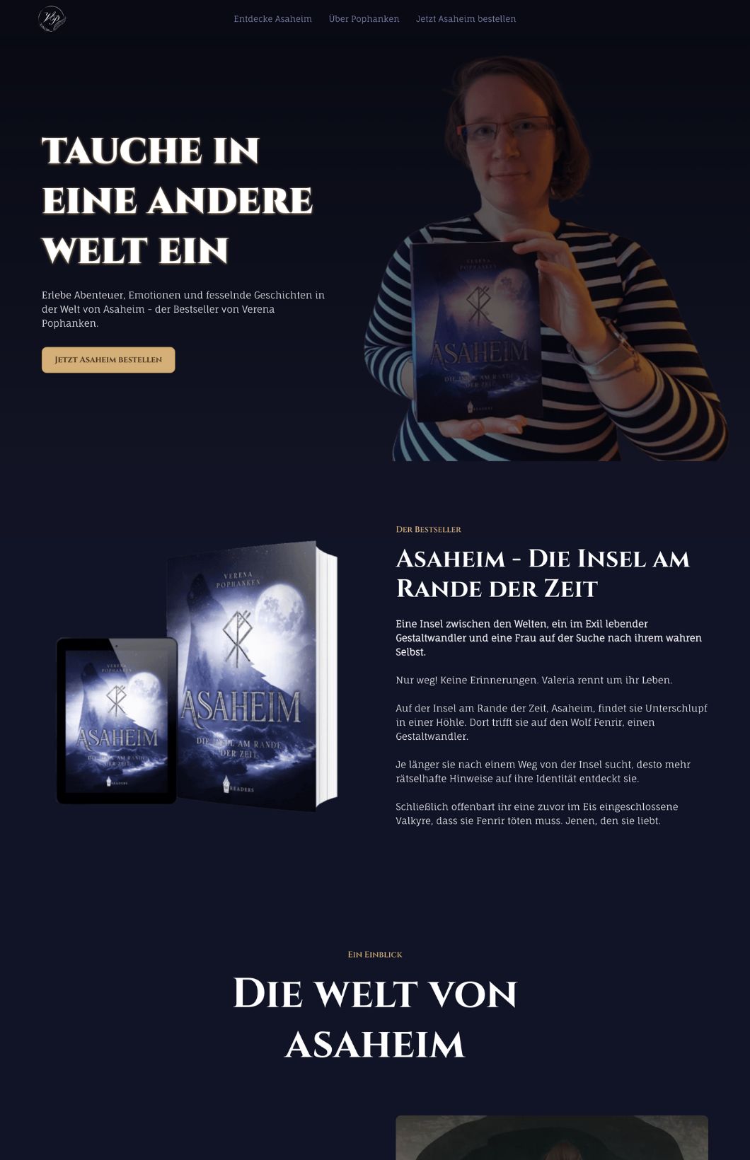 Screenshot der Website von Verena Pophanken